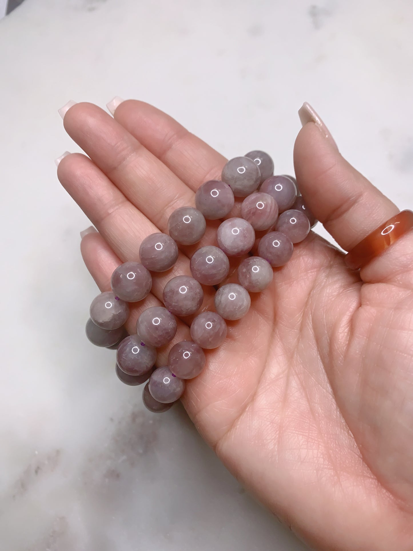 LAVENDER/PURPLE ROSE QUARTZ BRACELET