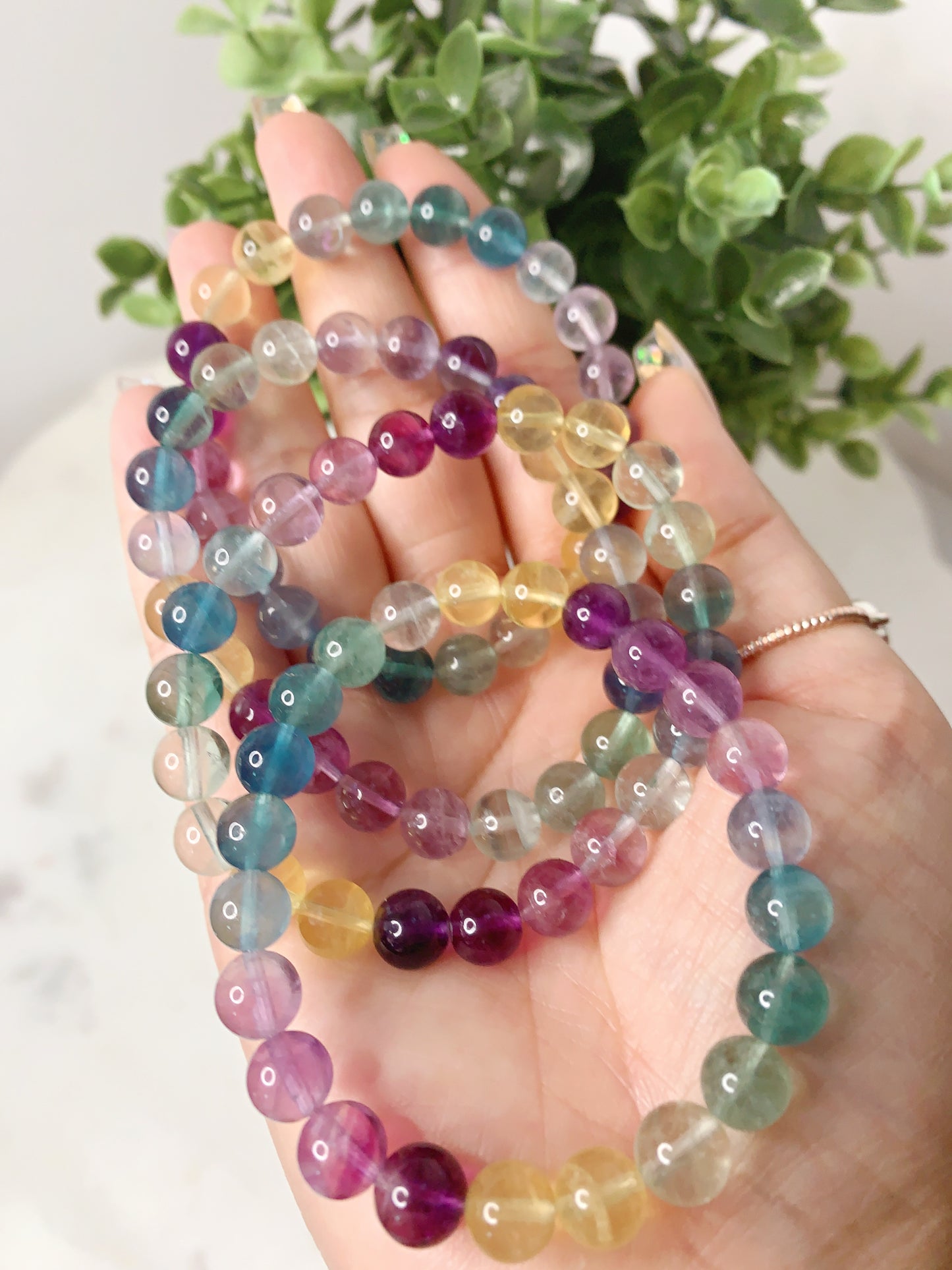 RAINBOW FLOURITE 8MM BRACELET
