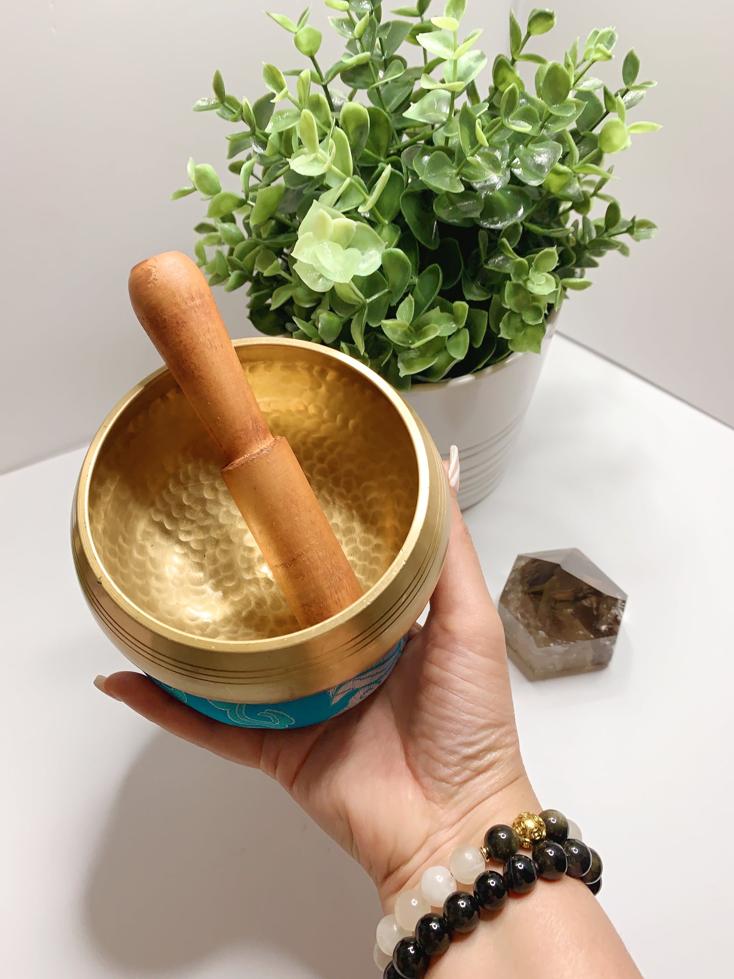 TIBETAN MEDITATION BOWL W/BLUE CUSHION