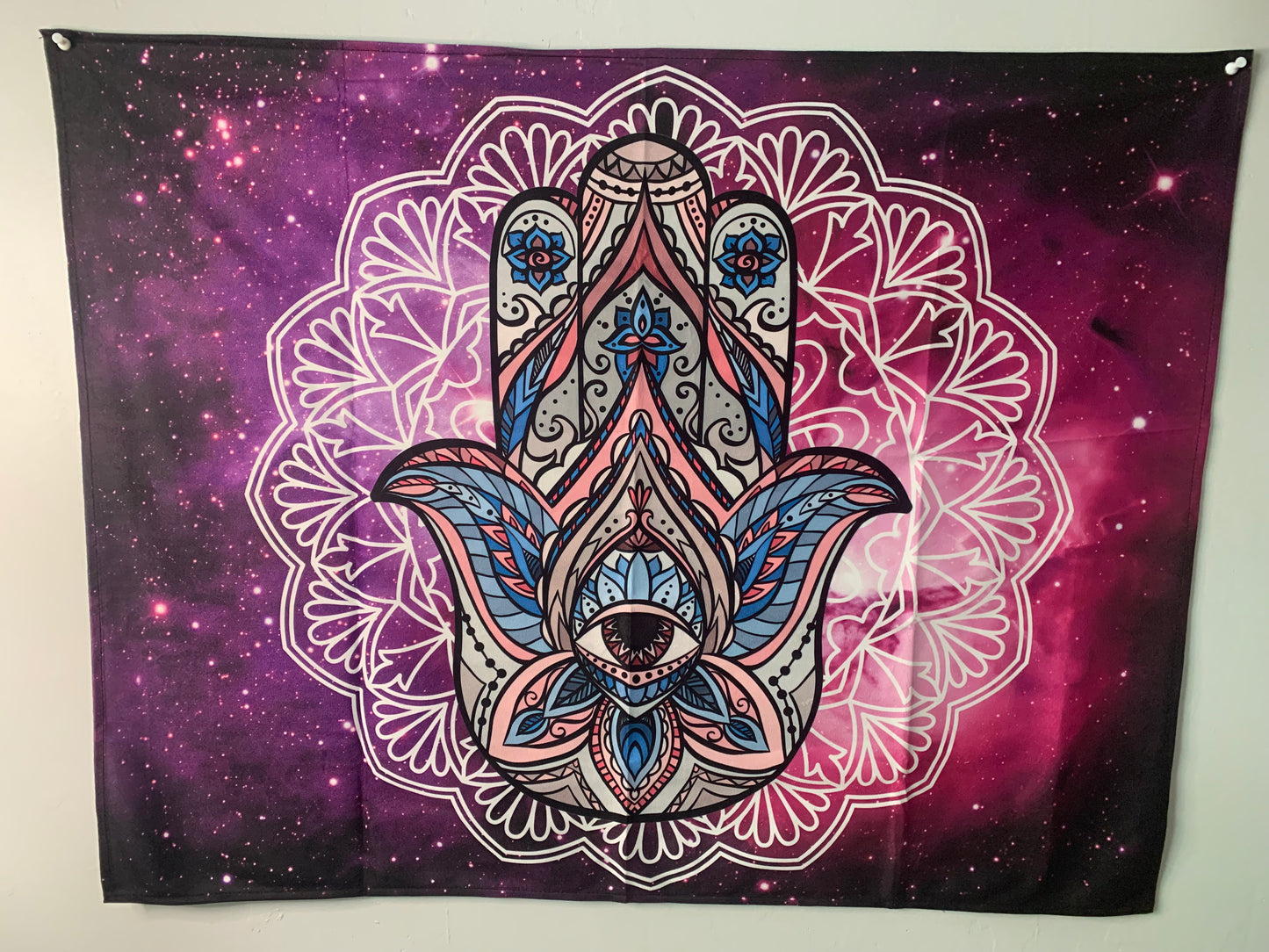 HAMSA MANDALA YOGA HAND WALL TAPESTRY