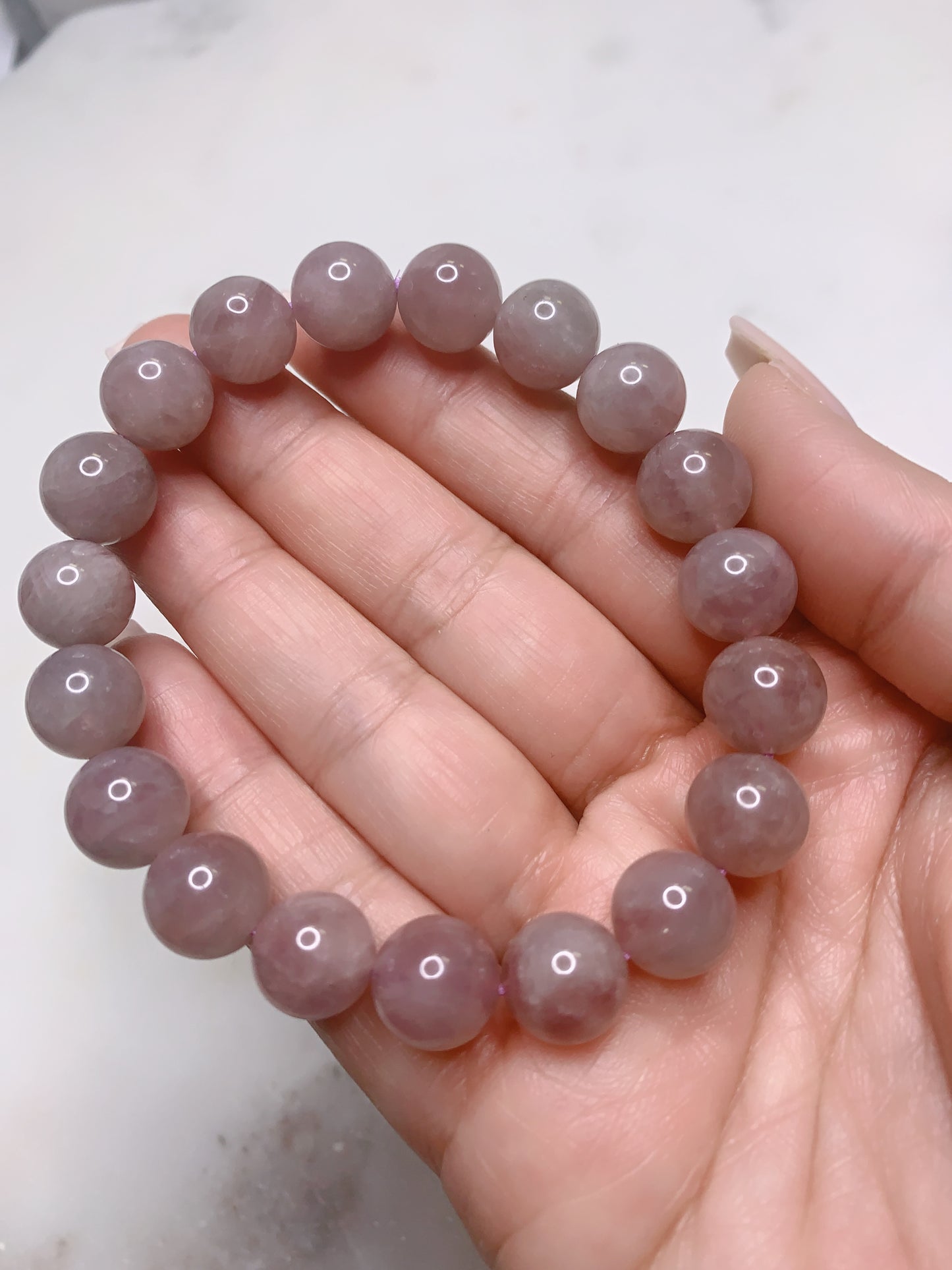 LAVENDER/PURPLE ROSE QUARTZ BRACELET