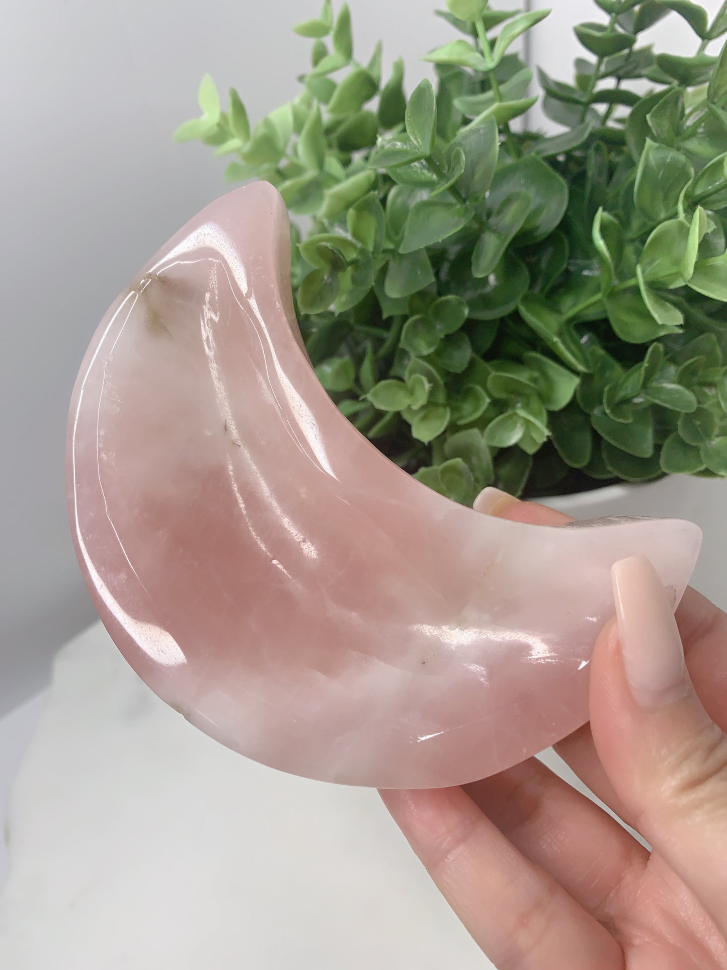ROSE QUARTZ MOON BOWL