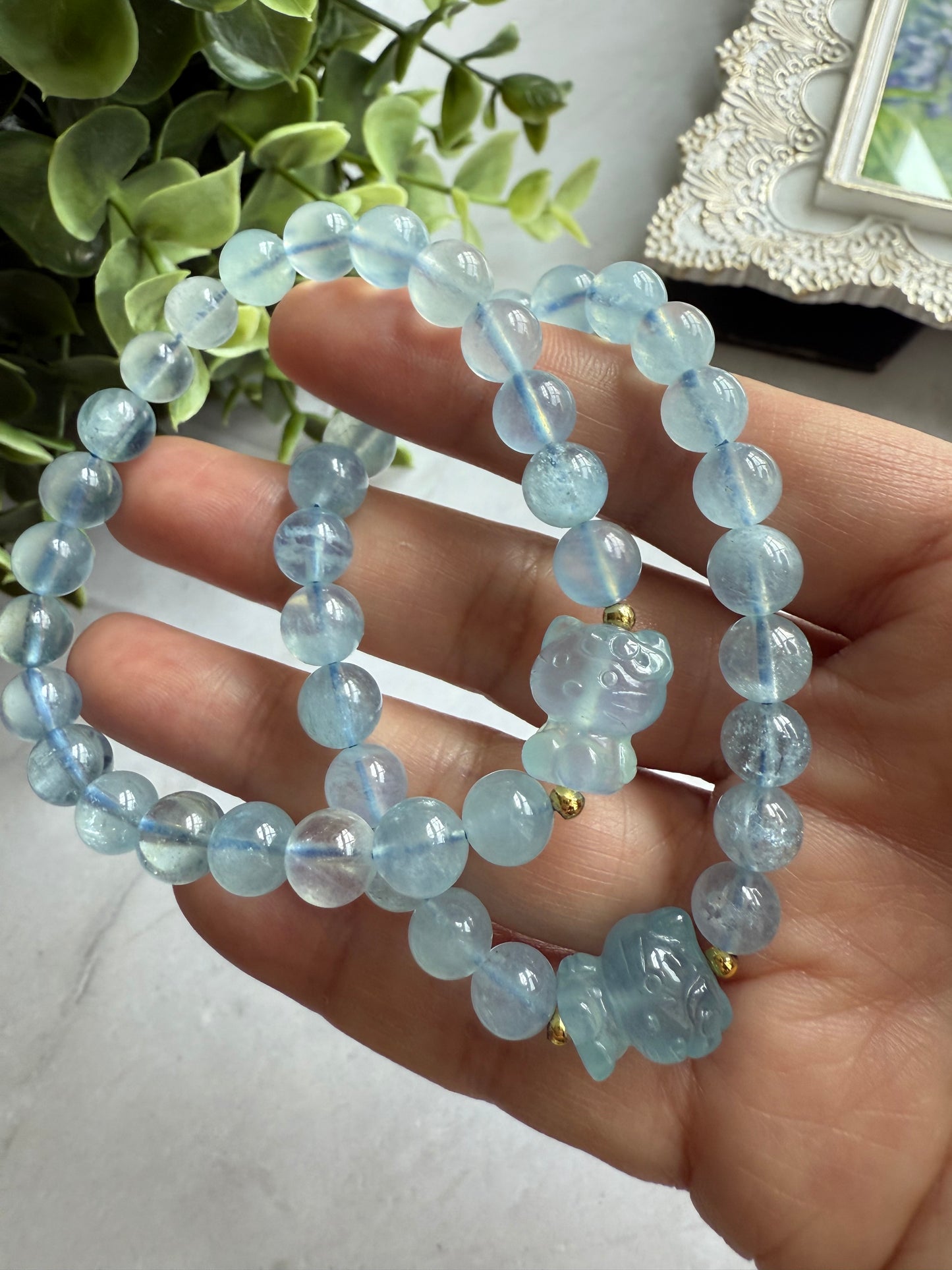 BLUE AQUAMARINE HELLO KITTY BRACELET
