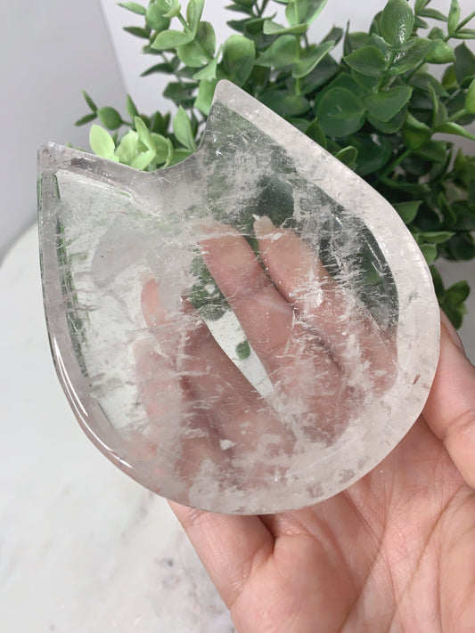 CLEAR QUARTZ CAT BOWL