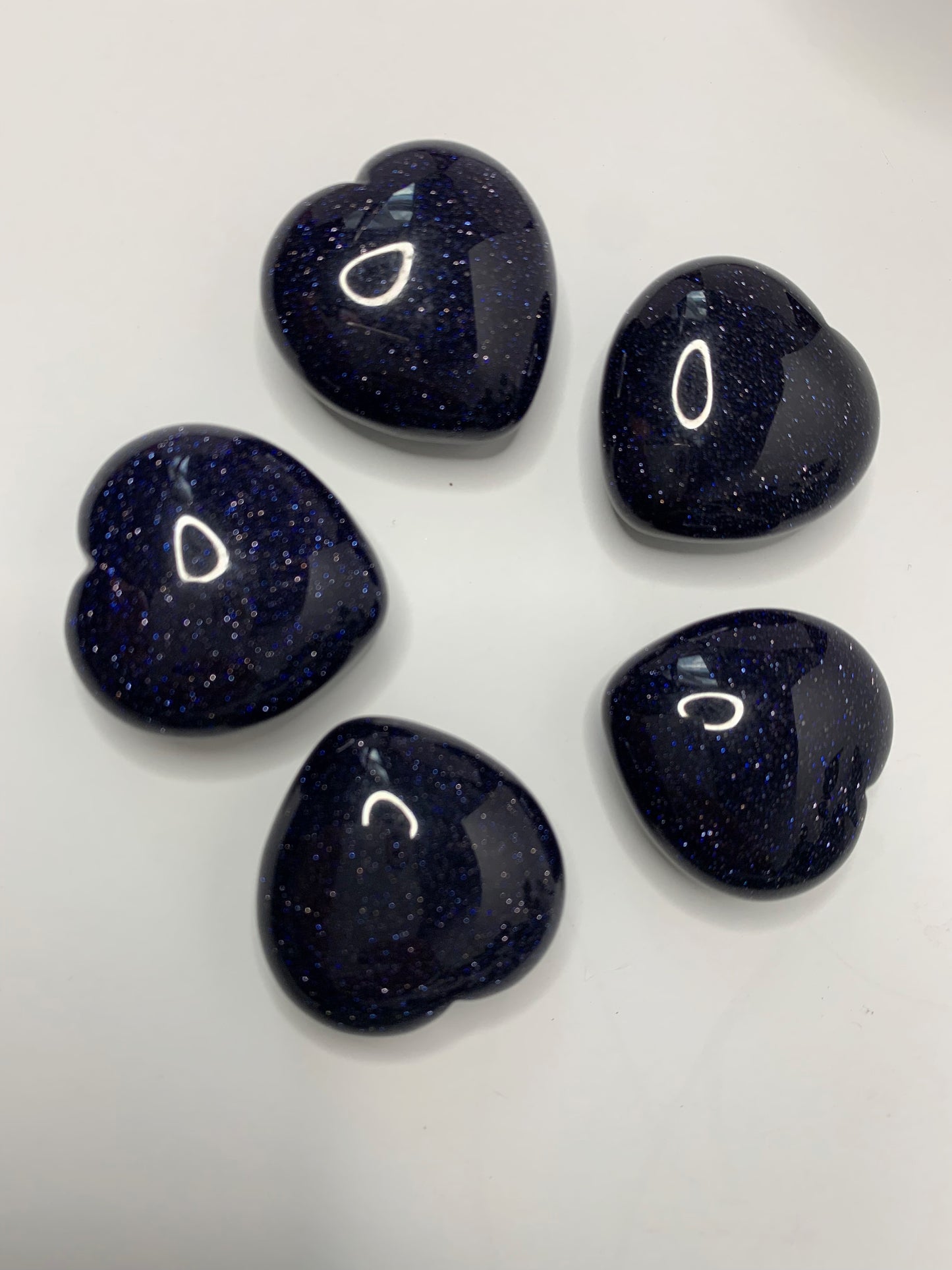 BLUE GOLDSTONE HEARTS