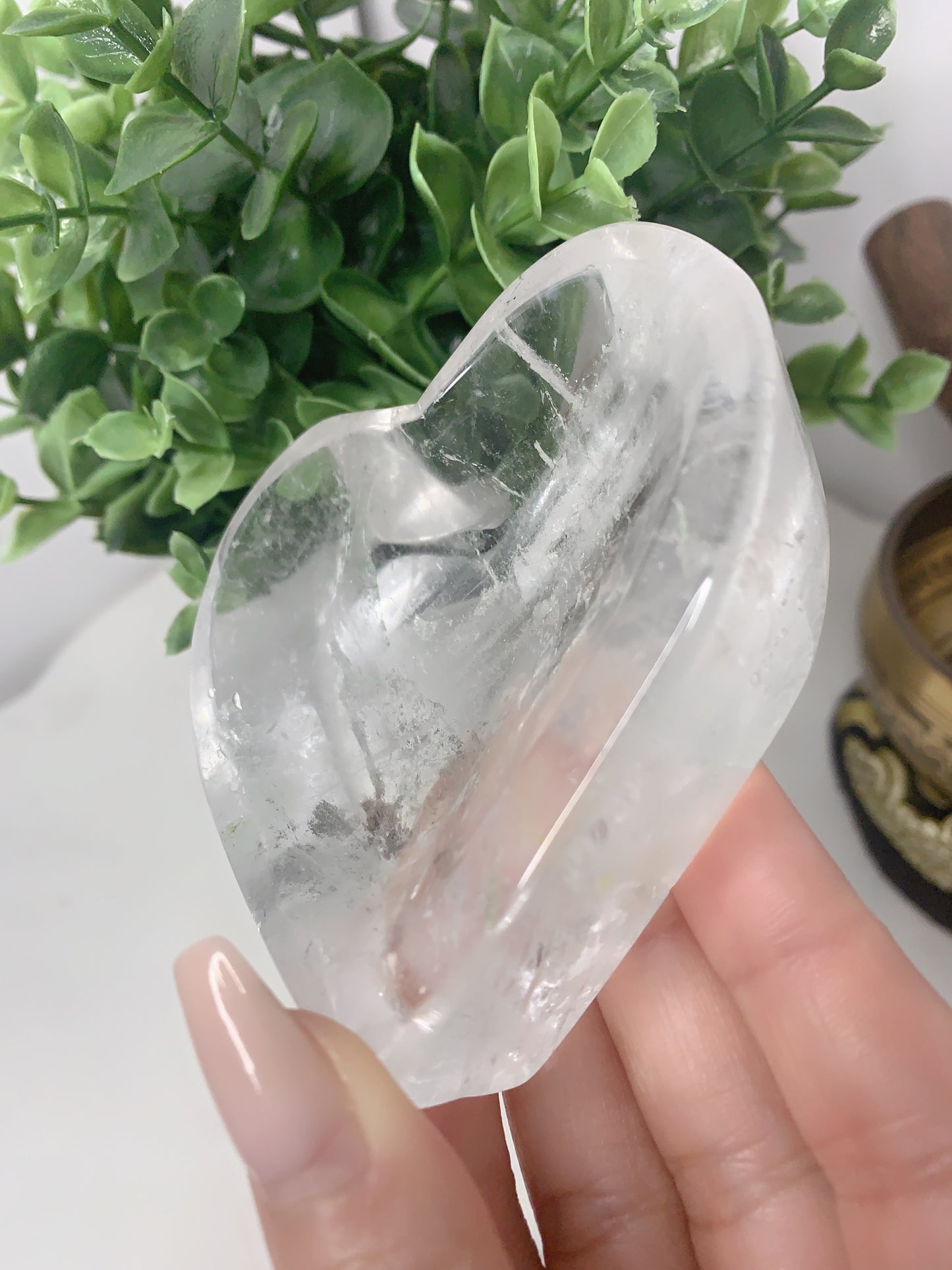 CLEAR QUARTZ HEART BOWL