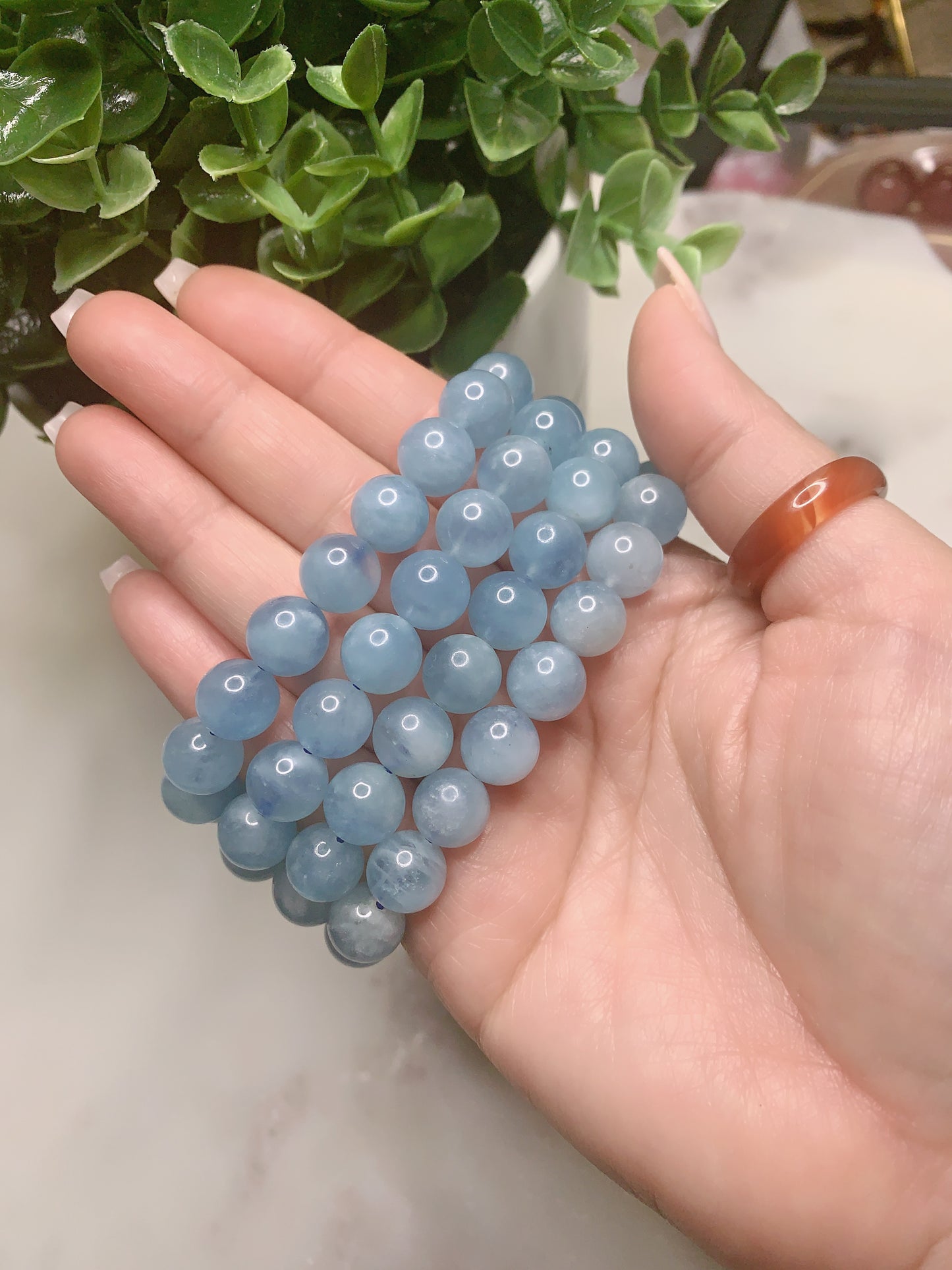 AQUAMARINE 10MM BRACELET