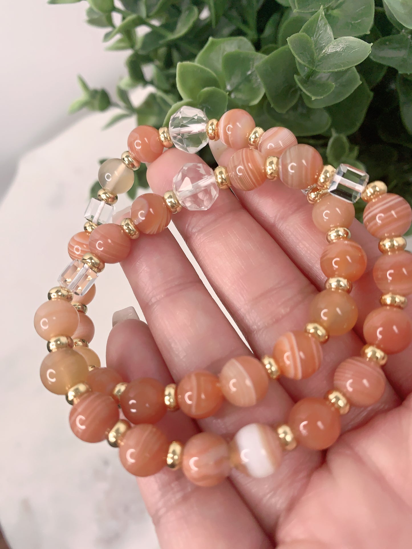 RED BOTSWANA 8MM BRACELET