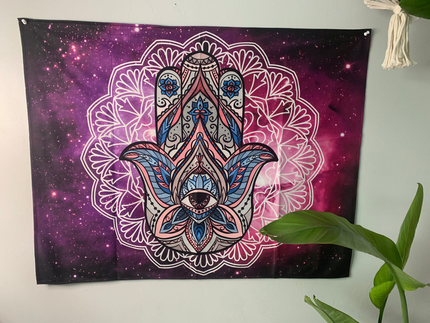 HAMSA MANDALA YOGA HAND WALL TAPESTRY