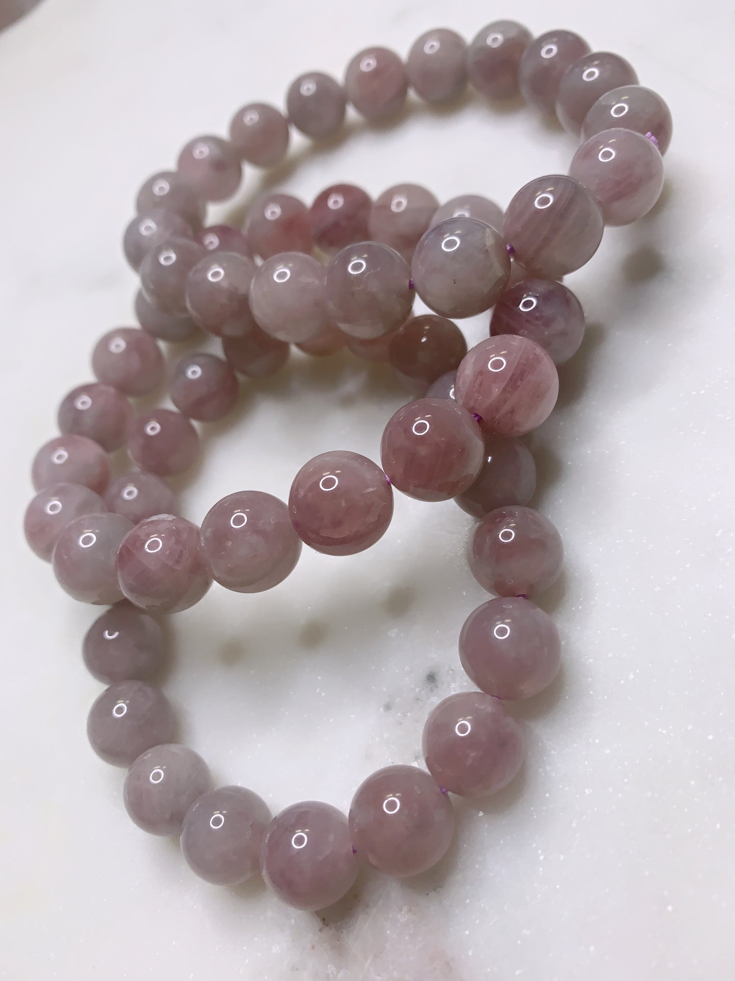 LAVENDER/PURPLE ROSE QUARTZ BRACELET