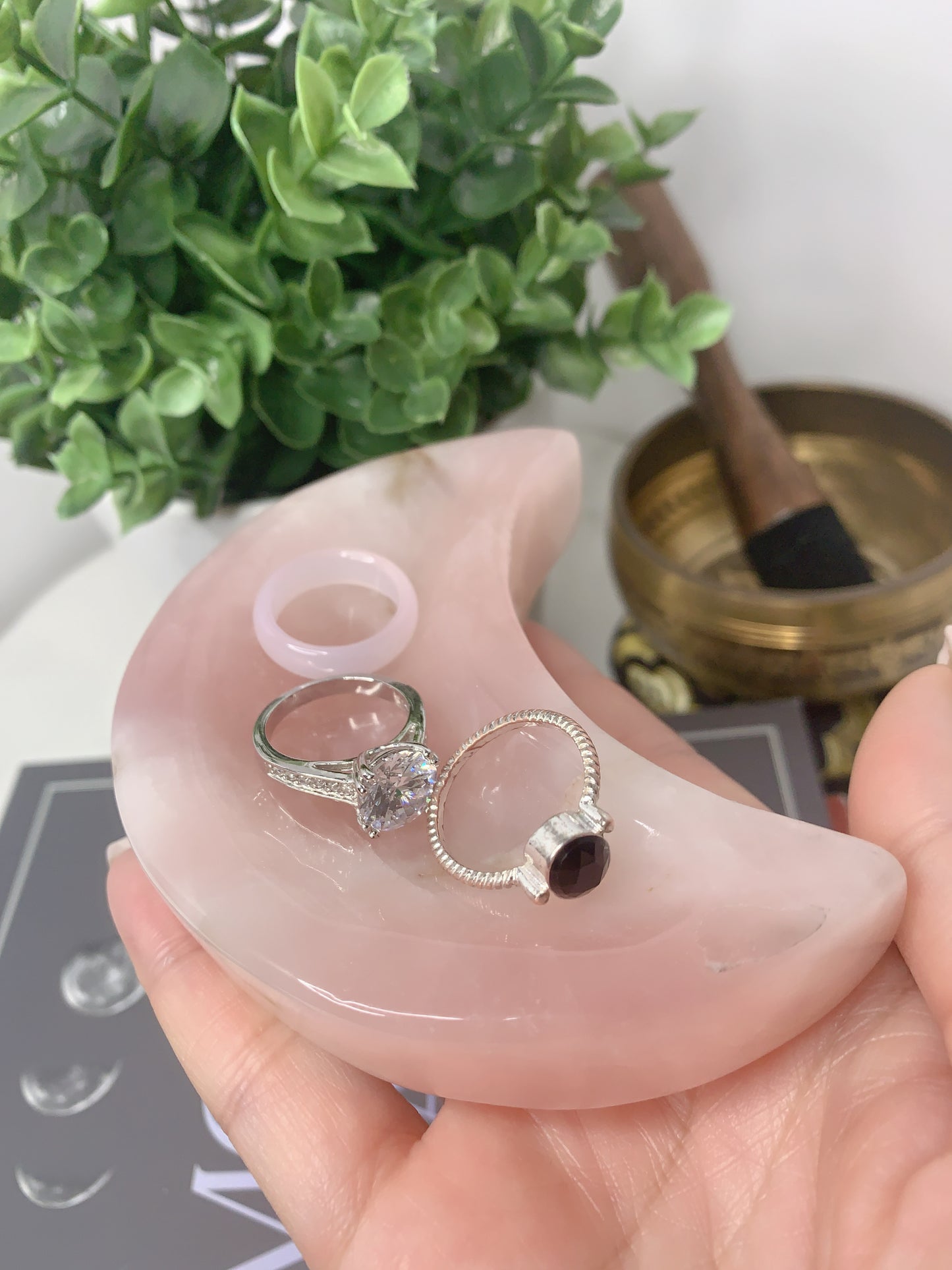 ROSE QUARTZ MOON BOWL