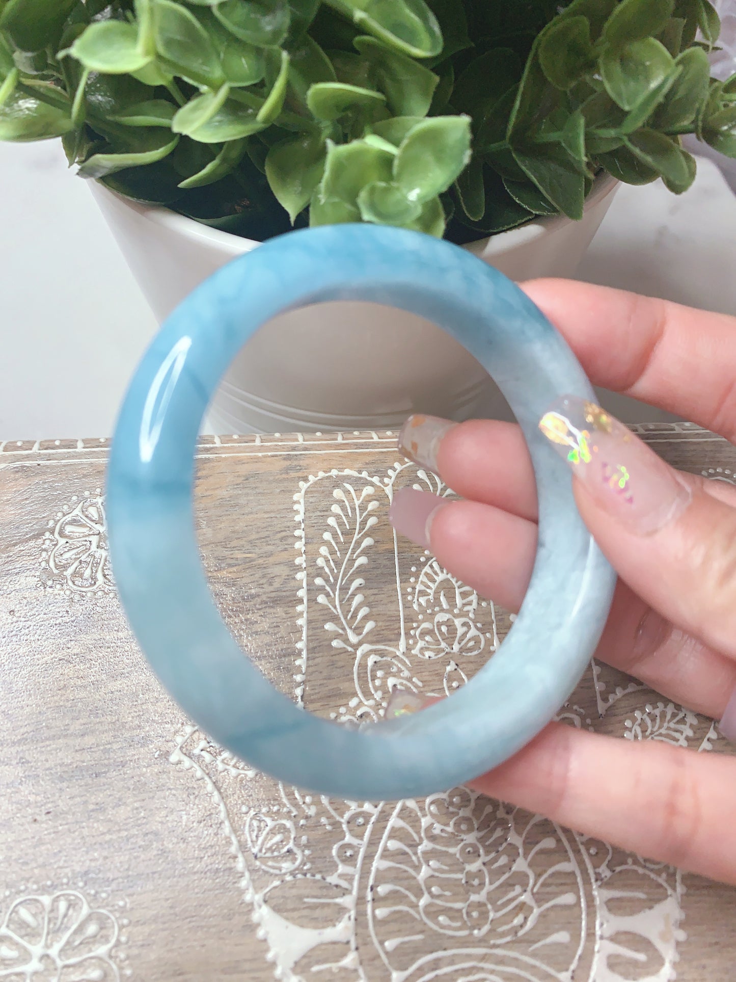 AQUAMARINE BANGLE BRACELET