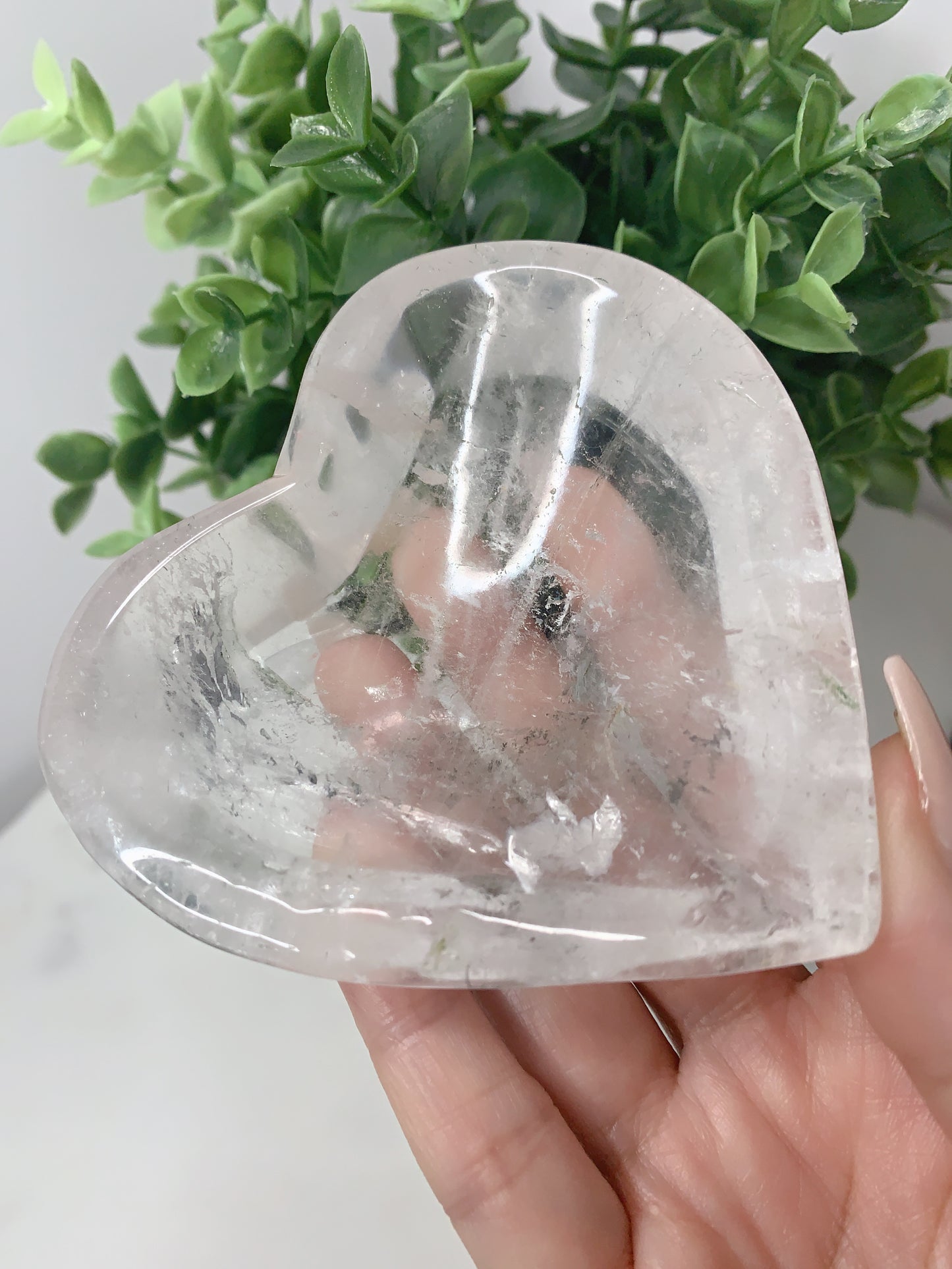 CLEAR QUARTZ HEART BOWL