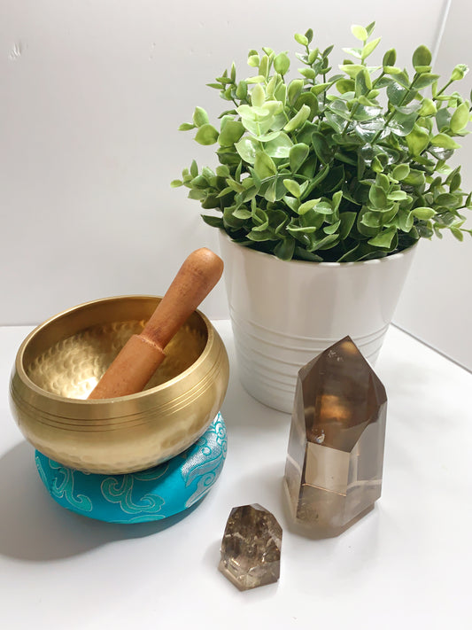 TIBETAN MEDITATION BOWL W/BLUE CUSHION