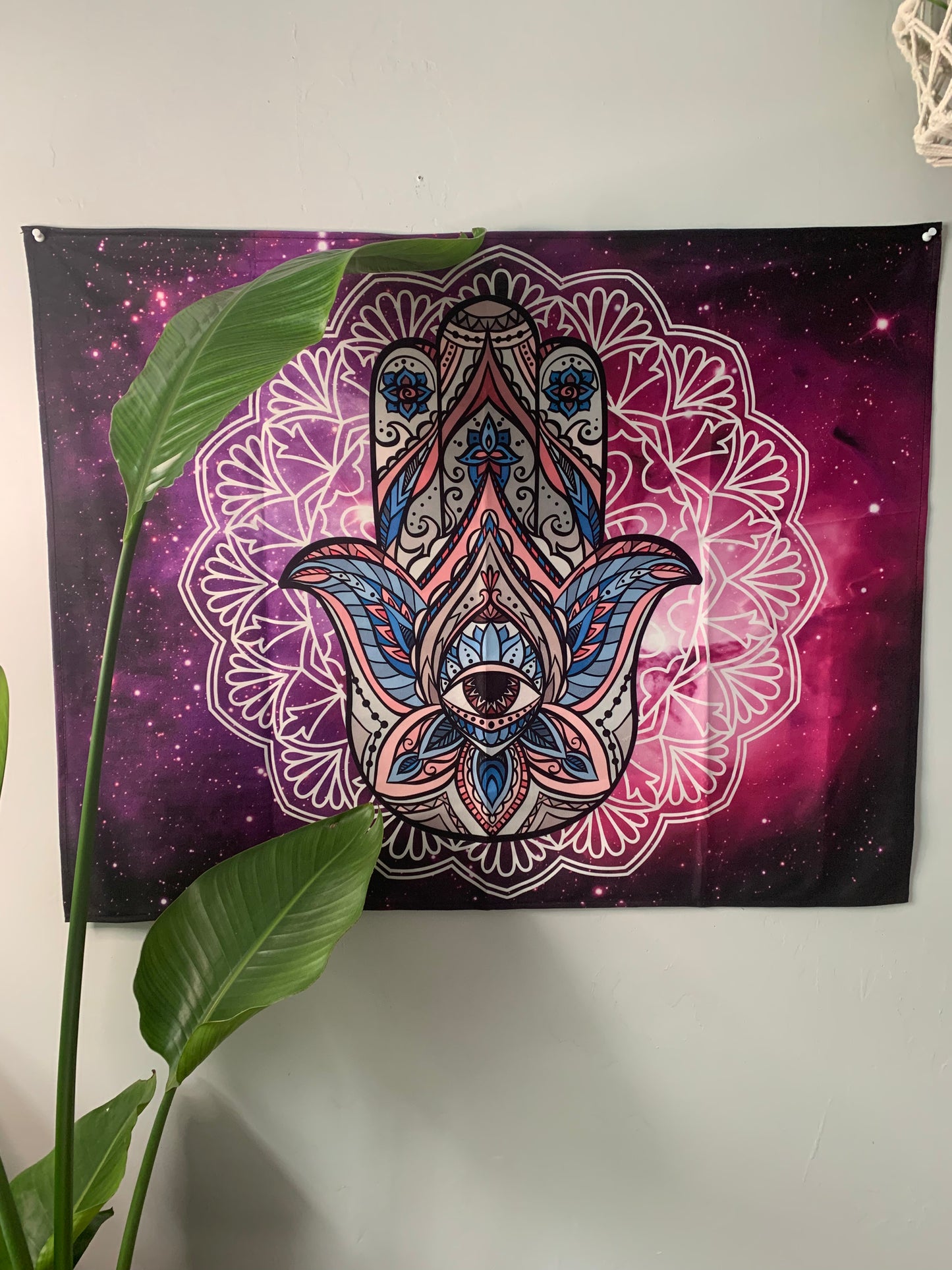 HAMSA MANDALA YOGA HAND WALL TAPESTRY