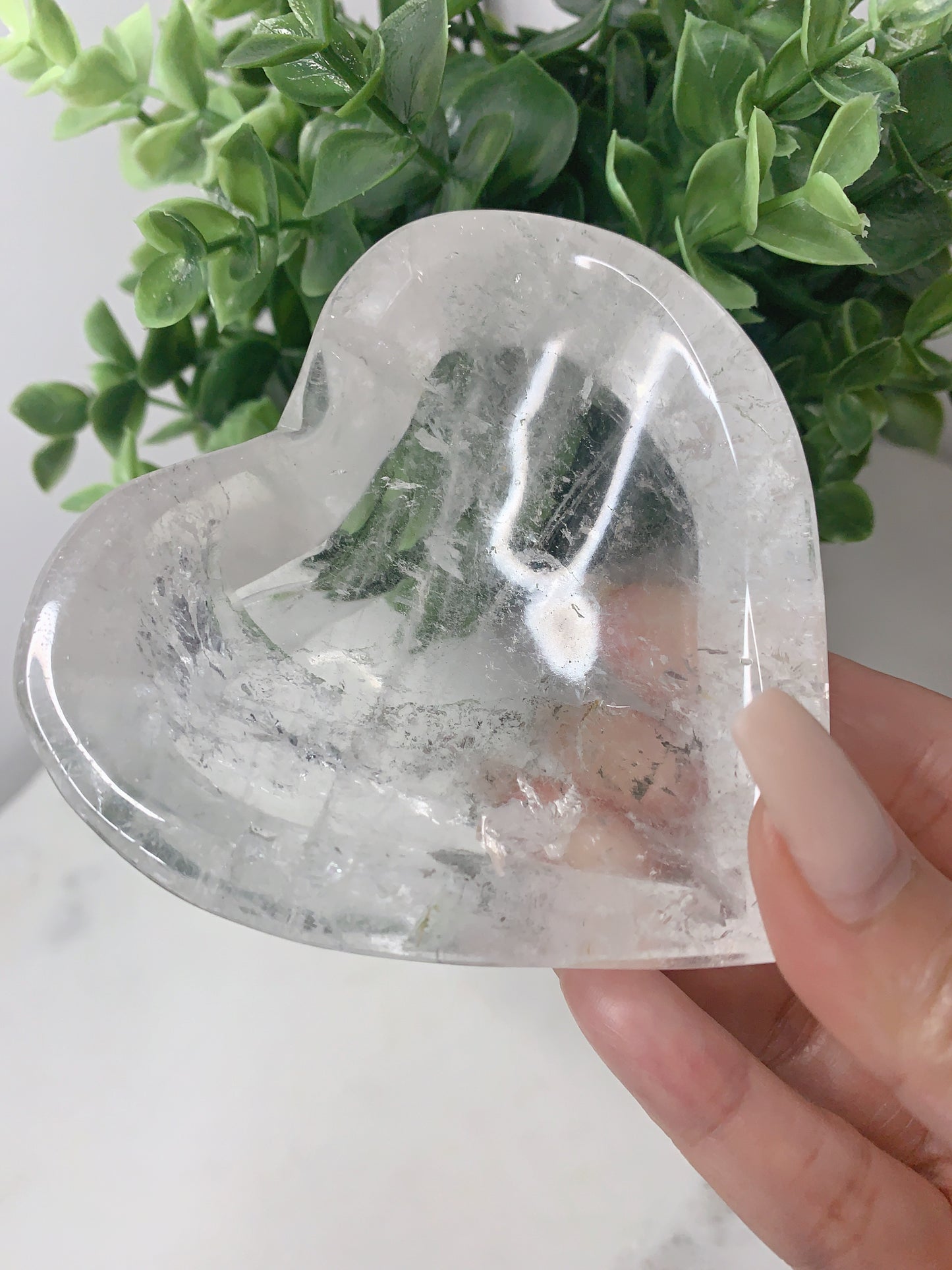CLEAR QUARTZ HEART BOWL