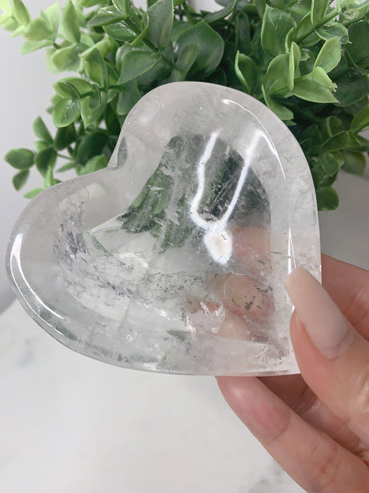 CLEAR QUARTZ HEART BOWL