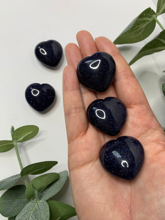 BLUE GOLDSTONE HEARTS