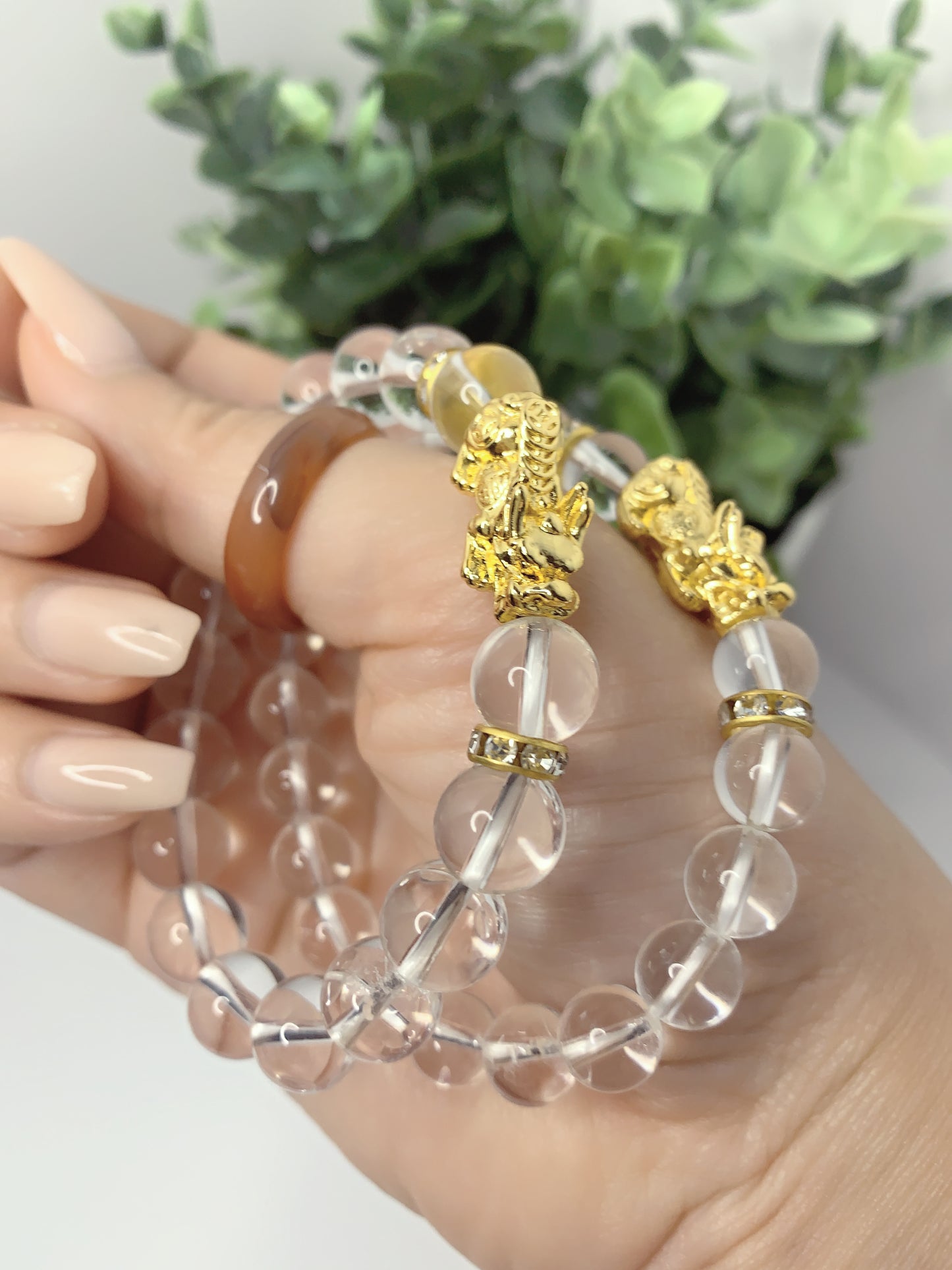 CLEAR QUARTZ PIXIU BRACELET