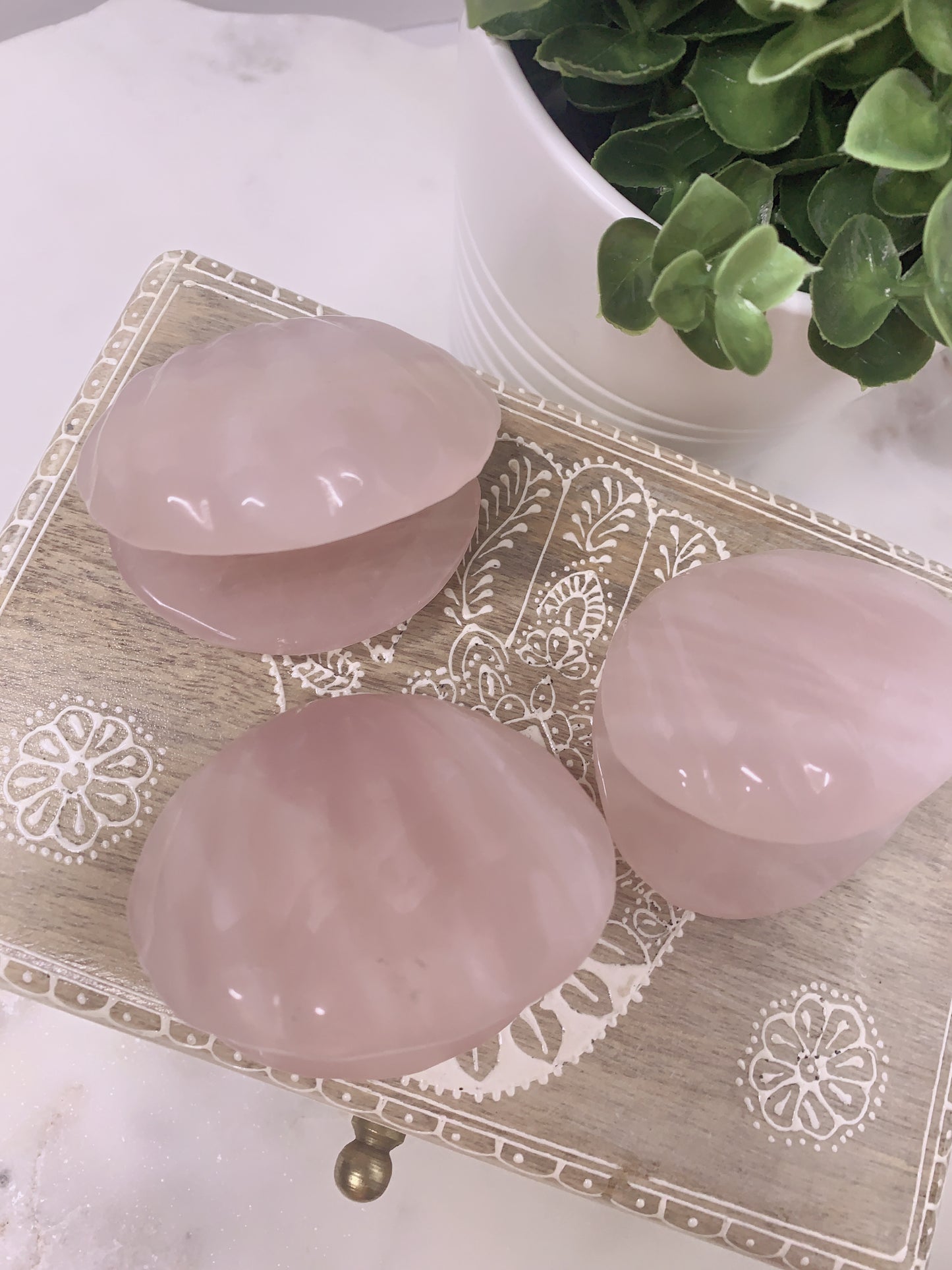 ROSE QUARTZ CLAM SHELL